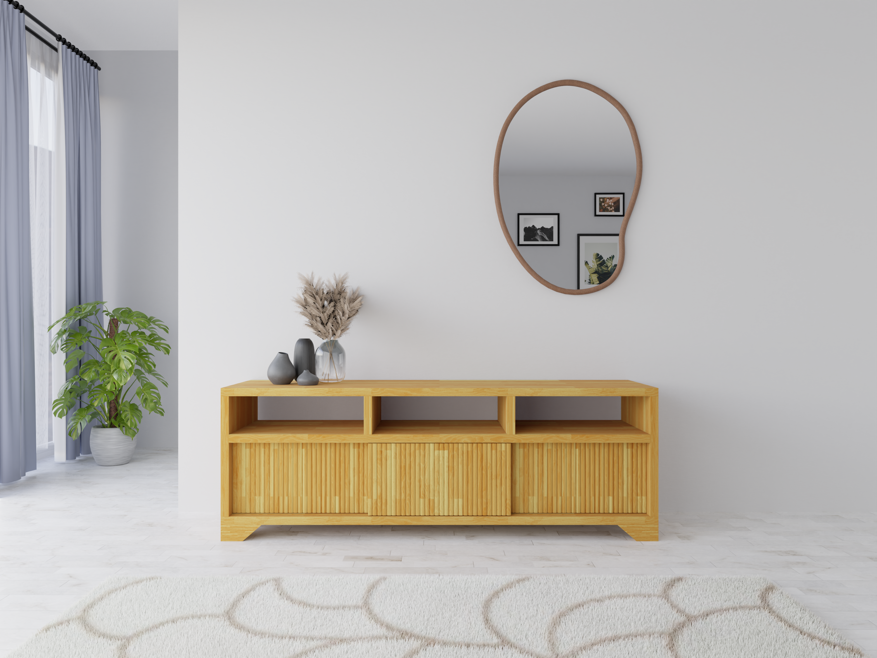 Masif Çam TV Ünitesi